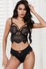 Black Eyelash Lace Bralette Lingerie Set