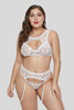 Seductive White Lace Bralette Garter Set