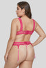 Seductive Rosy Lace Bralette Garter Set