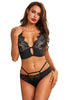 Black Cut Out Plunge Lace Longline Underwire bra