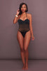 Black Striped Mesh Bodysuit