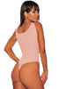 Body sin mangas con botones de punto acanalado de albaricoque