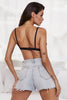 Seductive Lace Patchwork Front Crisscross Bralette