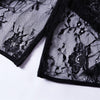 Black Long Sleeve Embroidery Lace Bodysuit