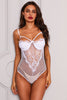 White Sheer Eyelash Lace Teddy Bodysuit