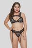 Seductive Black Lace Bralette Garter Set