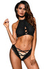 Black Romantic Night Crisscross Lace Bra Set