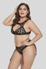 Seductive Black Lace Bralette Garter Set