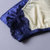 Blue Sheer Lace Mesh Cutout 2pcs Conjunto de lencería