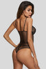 Black Sexy Hollow Out Lace Bodysuit