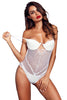 White Designful Underwire Lace Mesh Bodysuit