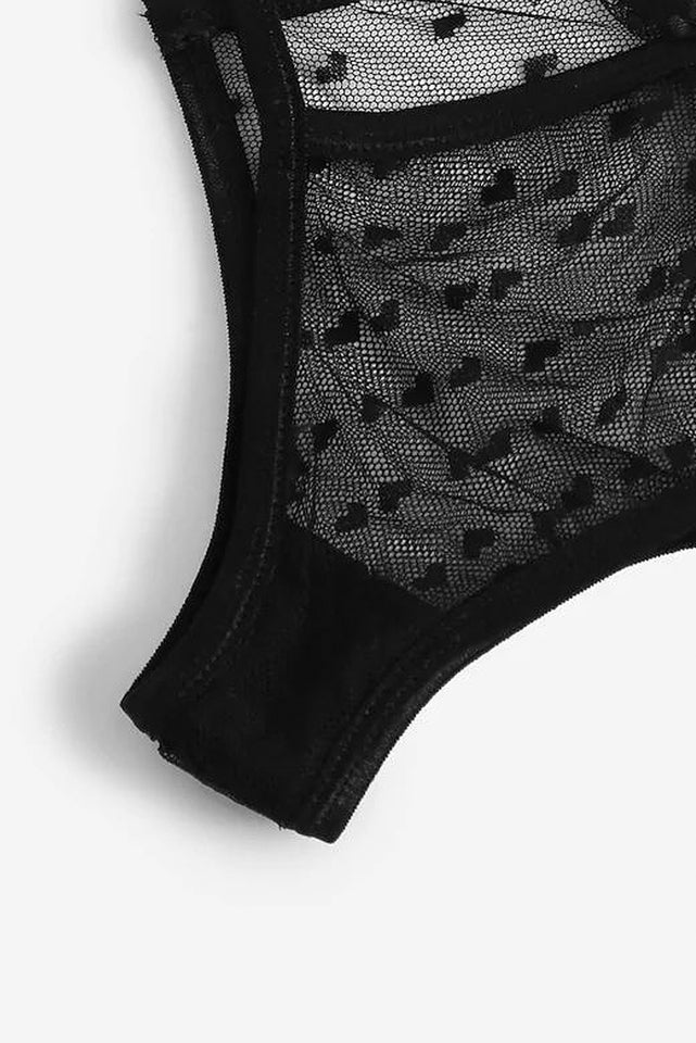 Sheer Bralette Lingerie Garter Set