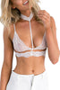 White Seductive Strappy Choker Lace Bra Lingerie