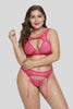 Seductive Rosy Lace Bralette Garter Set