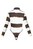 Color Block Tie Dye High Neck Bodysuit