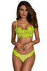 Green Eyelash Lace 2pcs Lingerie Set