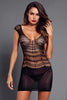 Black Pothole Chemise Lingerie Mini Dress