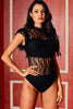 Lace For Words Black Lace High Neck Bodysuit