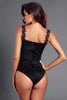 Black Crochet Plunge Bodysuit