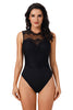 Black Lace High Neck Cut Out Back Bodysuit