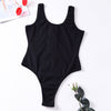 Black Ribbed Knit Button Up Tank Bodysuit