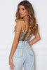 Snake Print Spaghetti Straps Bodysuit