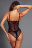 Black Designful Underwire Lace Mesh Bodysuit
