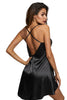 Black Gracie Satin and Lace Babydoll