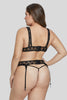 Seductive Black Lace Bralette Garter Set