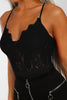 Black Lace Panelled Bodysuit