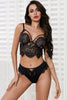 Black Eyelash Lace Bralette Lingerie Set