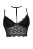 Bralette de encaje negro con tiras