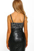 Night Fever Silver Metallic Zebra Print Cowl Neck Bodysuit