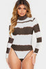 Color Block Tie Dye High Neck Bodysuit