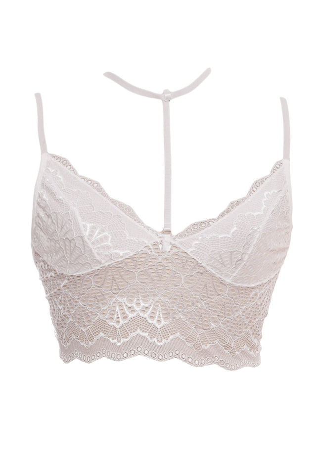 White Strappy Lace Bralette