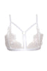 White Stretchy Strappy Cutout Lace Bralette